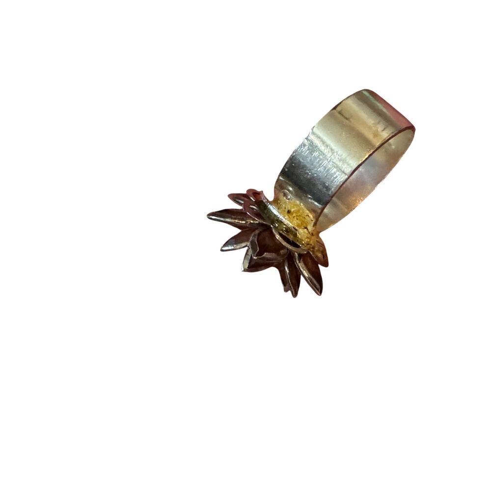 Silver Flower Adjustable ring - Picture 5 of 8